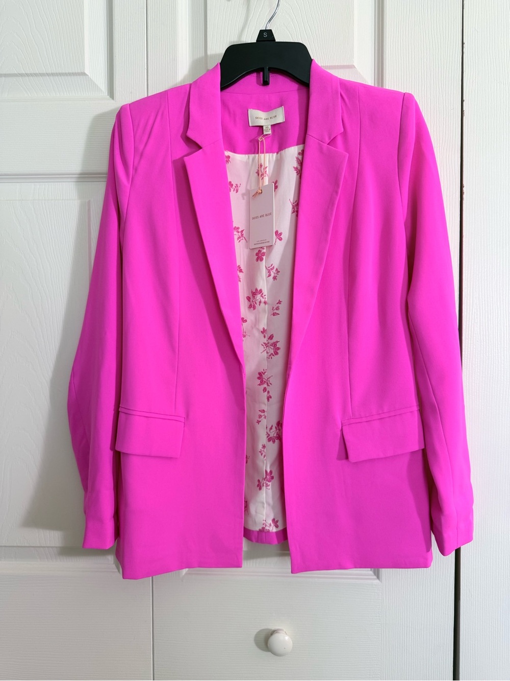 Skies Are Blue Bright Hot Pink Open-Front Blazer